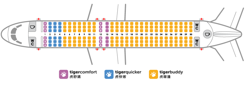 การเลือกที่นั่งบนเครื่องบิน Tigerair Taiwan