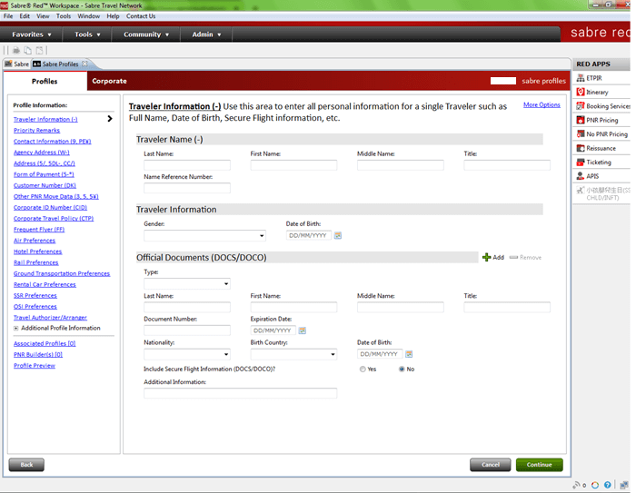 Sabre มี Passenger-Name-Records 