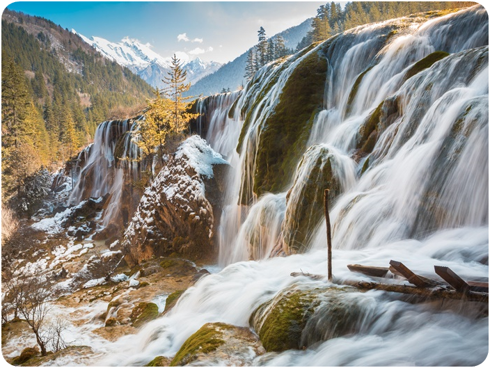 น้ำตกธารไข่มุก (Pearl Shoal Waterfall) จิ่วจ้ายโกว