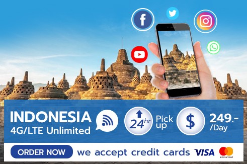 Pocket WiFi อินโดนีเซีย 4G Unlimited (รับที่สนามบินในไทย)